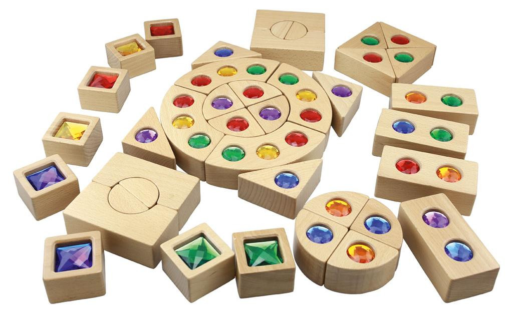 Eduplay Bouwstenen set - Edelsteenblokken, 40 stuks, kleurrijk speelgoed