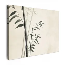 LEINWANDBILD Japandi - Bambus - Beige Wandbilder 80x60 cm