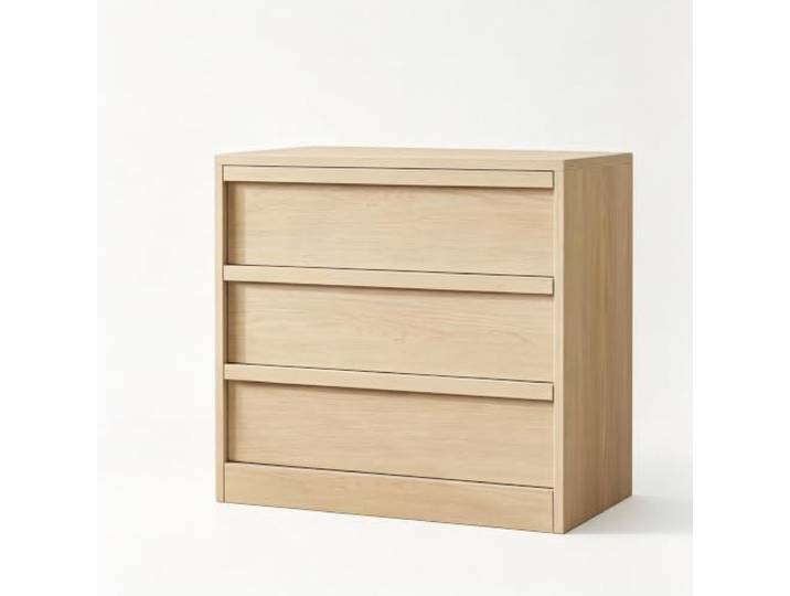 GarveeHome Kommode 3 Schubladen Holz Holzgriffe Stauraum Vintage Weiß Flexible Nutzung, Geräumige Fächer, Vielseitige Aufstellung, Pflegeleicht