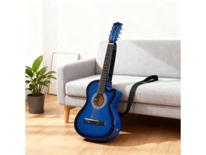 HOMCOM Kit Guitare Électrique Bleu Noir avec Sac et Accessoires