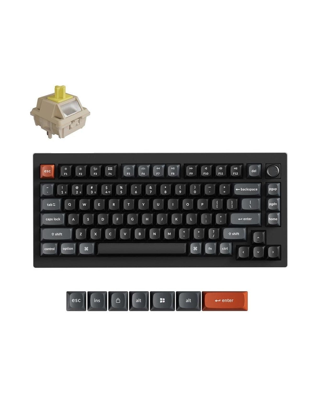 Keychron V1 Ultra 8K keyboard - Gaming Tastatur (TKL) - 75% - ANSI - Schwarz