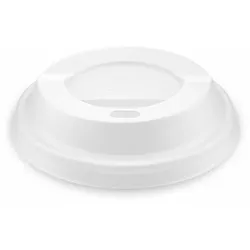 VEPATIM 250x BIO Deckel Domdeckel weiß für Trinkbecher aus CPLA O 8cm