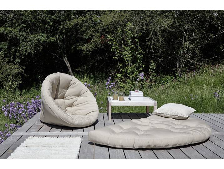 Gartensessel KARUP DESIGN Nido out™, Loungesessel, Hocker, Chillsessel, Relaxsessel , beige, B:85cm H:75cm T:90cm, Sessel, Gartensessel, Outdoor geeignet, Schmutz- und Wasserabweisend, Made in Europe