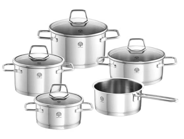 Schulte-Ufer Set1046 Topfset Maxi Wega, 5-teilig, Edelstahloptik