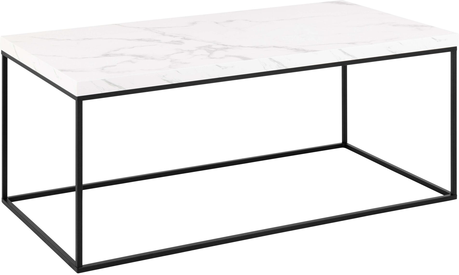 Couchtisch ACTONA GROUP "Barossa, Wohnzimmertisch, Sofatisch, Steinoptik, rechteckig", weiss (weiß), B:110cm H:45cm T:55cm, Tische, Couchtisch, Moderner Scandi-Stil, schwarze Stahlgestell, Mehrere Varianten weiß B/H/T: 110cm x 45cm x 55cm