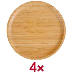 pandoo Mehrweg-Menüteller bambus Ø 20 cm 4 Stück braun, 20x2 cm