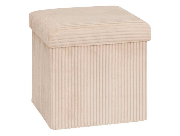Pouf pliant cotelé Arum Ecru - Basika