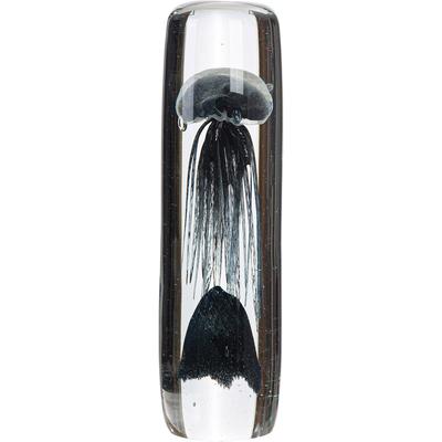 Skulptur GILDE "Dekoobjekt Qualle transparent", schwarz (klar, schwarz), B:10cm H:30cm T:10cm, Glas, Dekofiguren, Meeresdeko Meerestier maritim Glasdekofigur Tischdekoration