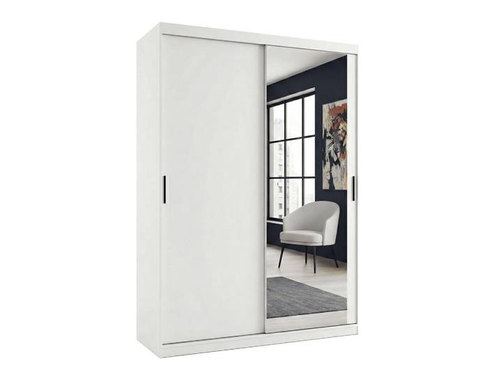 Ravio Schwebetürenschrank Mirano Weiß Matt 150 cm, Rechteckig, 150x215x60 cm, Schlafzimmer, Kleiderschränke, Schwebetürenschränke