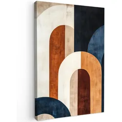 LEINWANDBILD Abstrakt - Formen - Dunkelblau Deko Groß 90x140 cm