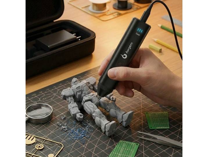 Couteau de découpe ultrasonique portatif Awgem 40KHz, outil de découpe électrique DIY pour plastique/résine/impression 3D/textile