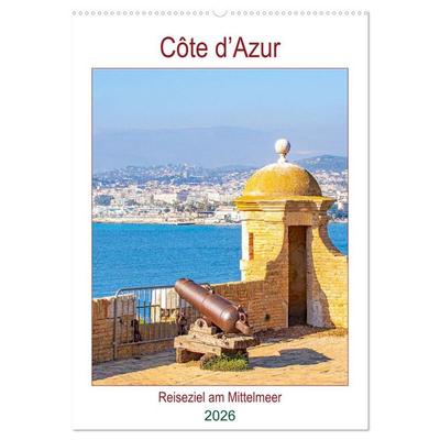 Côte d’Azur - Reiseziel am Mittelmeer (Wandkalender 2026 DIN A2 hoch), CALVENDO Monatskalender