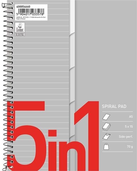 Bantex 5i1 Kollegieblok   A5+   Linjeret