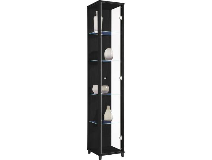 Vitrine FIF MÖBEL OPTIMA , schwarz, Holzwerkstoff, Sicherheitsglas ESG, Schränke, Vitrine, Standvitrine/Glasvitrine 1x Glastür,perfekt für Sammler,Sammlervitrine
