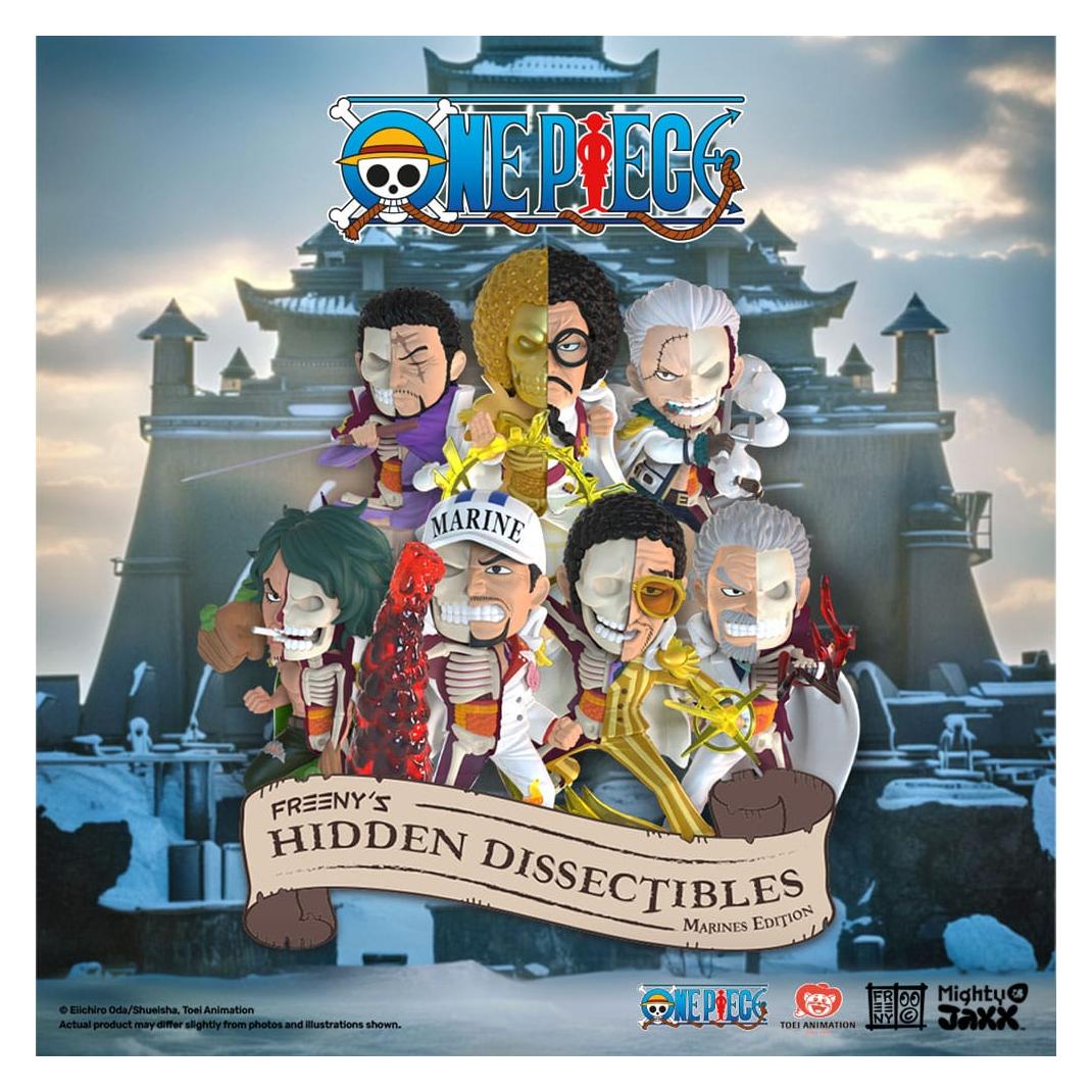 Mighty Jaxx One Piece Freeny's Hidden Dissectables Marines Edition 4 inch Vinyl Figure Blind Box Display (6) (MJX-BB24OPJF00101)