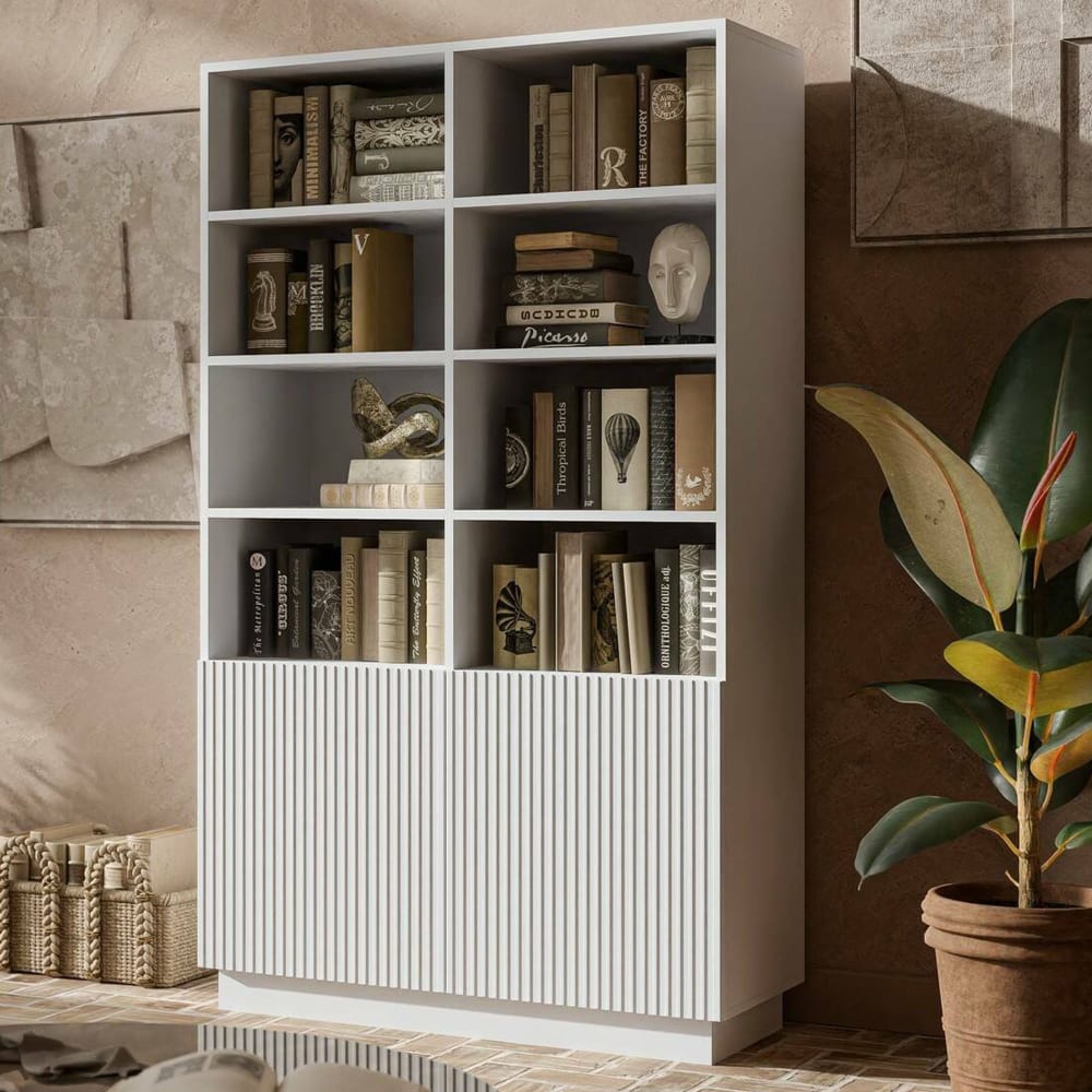 Dmora Bibliothèque bois blanc 172x40x100h cm Blanc 172x100x40cm
