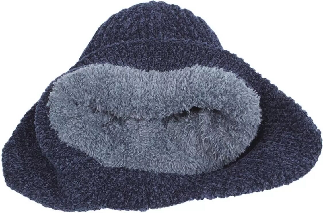 INF Warme Herren Wintermütze - Chenille Strickmütze mit Ohrenklappen für kaltes Wetter Dunkelblau