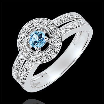 Edenly Verlobungsring Schicksal - Lady - 0.2 Karat Topaz und Diamanten - 18 Kar