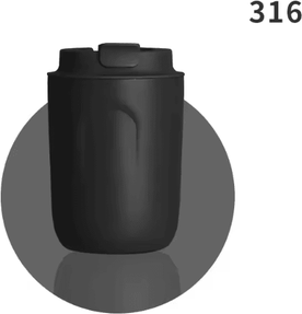 Uplift Curations MiniTherm Stainless Steel Thermos Bottle Compact Insulated Travel Mug For Coffee & Drinks black