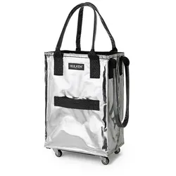 Shopper mit Rollen, small Hulken Bag Hulken silberfarben, Designer Alex & Yoni Sheleq, 36x56x23 cm