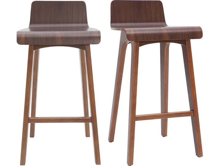 Tabourets de bar scandinaves noyer H65 cm (lot de 2) BALTIK