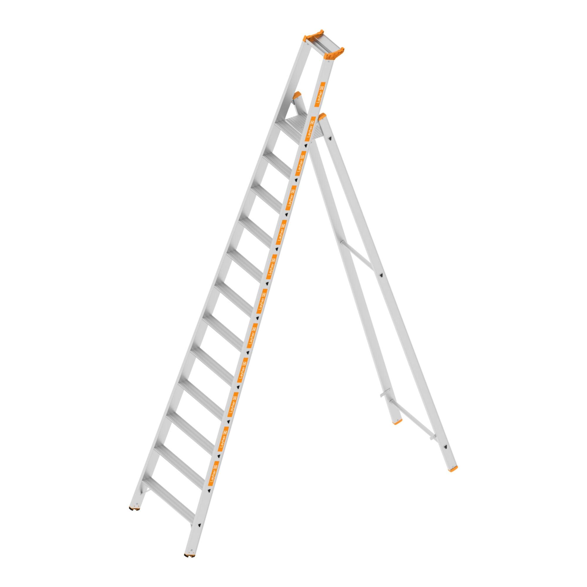 Layher Stufenstehleiter TOPIC 1064 12 Stufen einseitig begehbar (1064012)