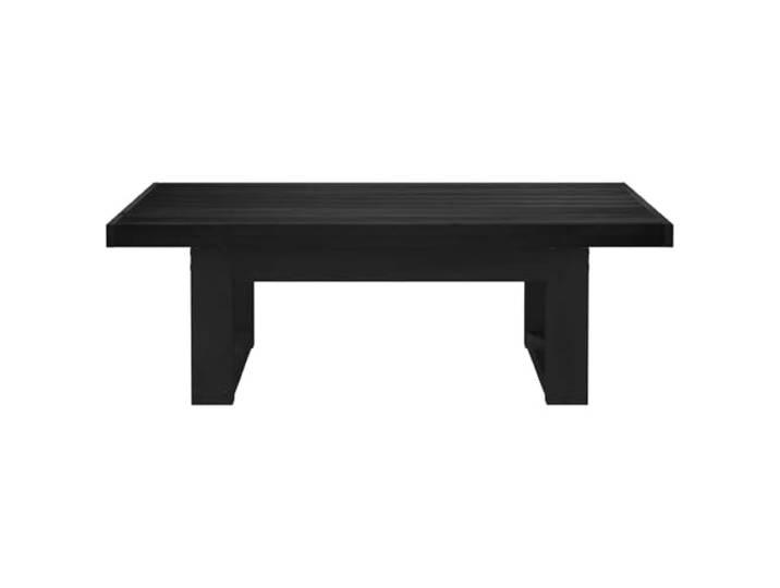 KTHLBRH Kaffeetisch Rustikal, schwarz, 119 x 60 x 40 cm Latten-Tischplatte, robuste Struktur, Loungemöbel, Ablagefläche für Getränke und Bücher