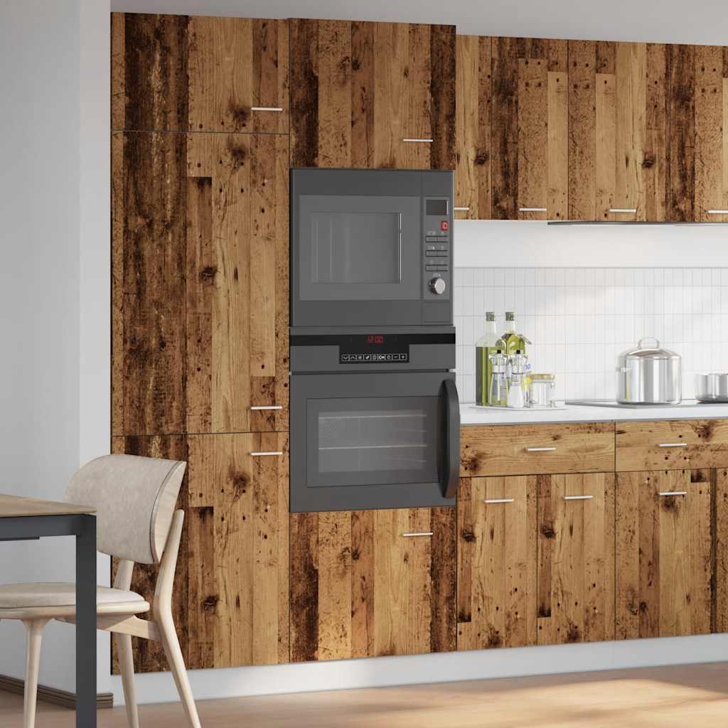 vidaXL Meuble à micro-ondes Lyon bois ancien 60x57x207 cm