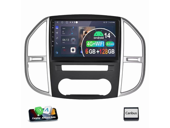 ESSGOO 4G-LTE Für Mercedes Benz W447 2014-2019 2020 8-Core 128GB Autoradio (RDS, Digitalradio (DAB), FM, AM, Apple Carplay Android Auto GPS 4G LTE WIFI)