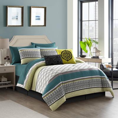 Nanshing Della 10 Piece Geometric Comforter Set,Bed in a Bag