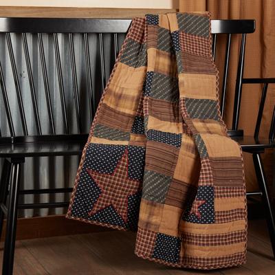 VHC Brands Patriotic Patch Quilted Throw 60x50
