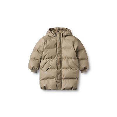 Winterjacke WHEAT "WHEAT PU Puffer Jacket Coast", Mädchen, Gr. 98, beige (chocolate plum), 100% Polyester, unifarben, normal, ohne Ausschnitt, Jacken Winterjacke, winddicht