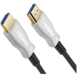 PremiumCord Glasfaser HDMI + Ethernet 4K@60Hz 5m / MM / vergoldete Anschlüsse (5 m), Videokabel, Schwarz