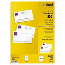 Sigel Visitenkarten DP939 weiß, 8.5x5.5 cm