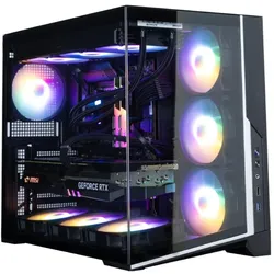 Zalman D40F, ATX-Mid-Tower-PC-Gehäuse, 7 × 120-mm-FRGB-Lüfter, schwarz (ATX, mATX, Mini-ITX), PC Gehäuse, Schwarz