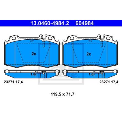 ATE Bremsensatz-Hinterachse sg00000d15 Hinterachse voll 331mm 13mm für Mercedes