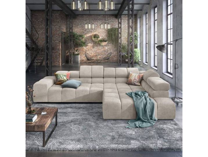 HOMELIV. Ecksofa Charlotta 319x215x82cm Feincord