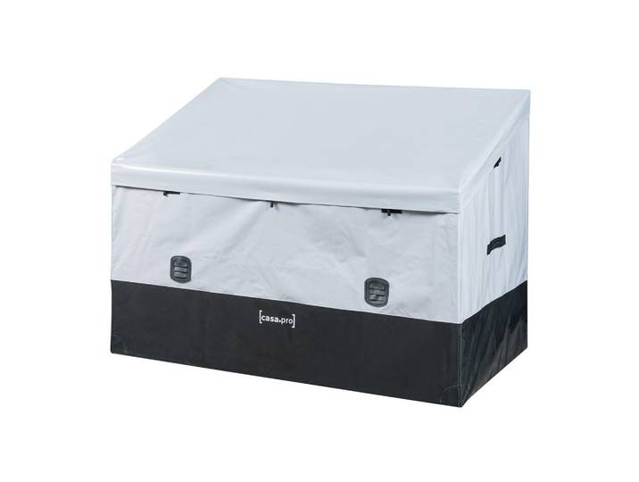casa.pro Aufbewahrungsbox Alanno, Grau, Schwarz, Textil, Metall, 850 L, Rechteckig, 147x109x86 cm, Gartenzubehör, Gartenbox
