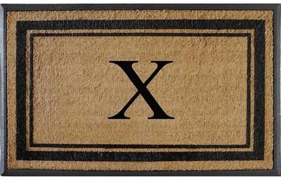 "A1 Home Collections Markham Border Natural Flocked Rubber Large Doormat 30""x48"""
