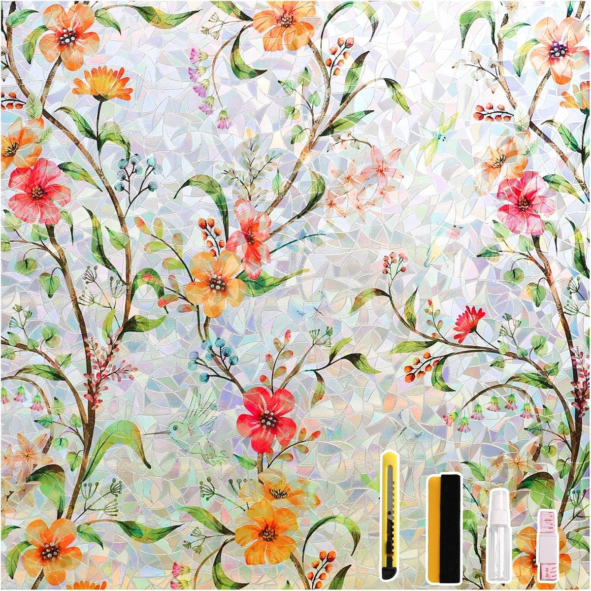 Kleurrijke zelfklevende decoratieve raamfolie voor privacy - 90 x 400 cm