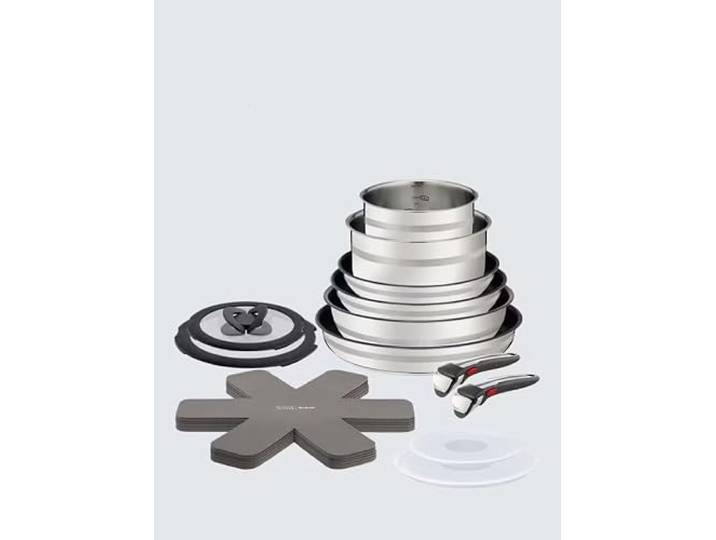 Jamie Oliver von Tefal Ingenio 18-teilig Pfannen-set - Edelstal und Antihaft L979SI44