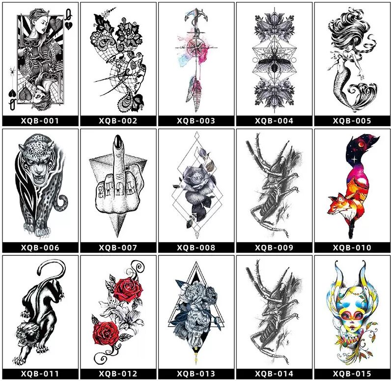 INF Temporäre Tattoo-Hülle, durchgehender Tier- und Blumen-Tattoo-Aufkleber für den Arm