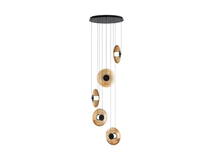 LED Design Pendellampe „Diabolo“ 5-flammig Schwarz, Amber Schuller
