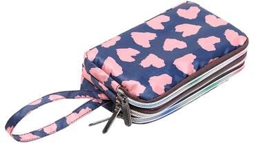 Discount Dollar Deals Women Handbag Print Canvas Wristlet Bag, Three Layer Long Wallet, Large Capacity Coin Purse, Waterproof 09