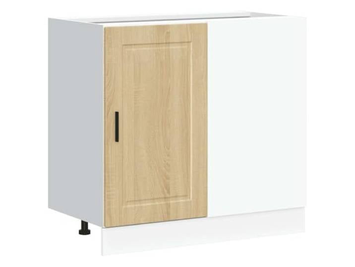 fsahslih Küchenunterschrank Porto Sonoma-Eiche 86x46x81.5 cm Großzügiger Stauraum für Geschirr und Töpfe in der Küche, höhenverstellbare Füße zur optimalen Anpassung.