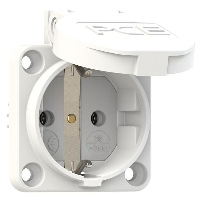PCE CEE Schutzkontakt Anbausteckdose weiss 16A 250V IP54 105-0w (601.450.02)