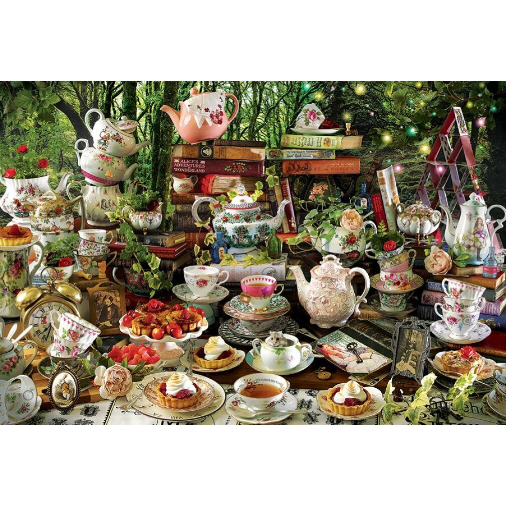 Cobble Hill Puzzel Het Theefeest van de Mad Hatter Alice in Wonderland 2000 stukjes