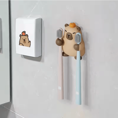 Inspire Essentials Capybara Wall Toothbrush Holder Adhesive Toothbrush Hanger Capybara Wall Toothbrush Holder Adhesive Toothbrush Hanger