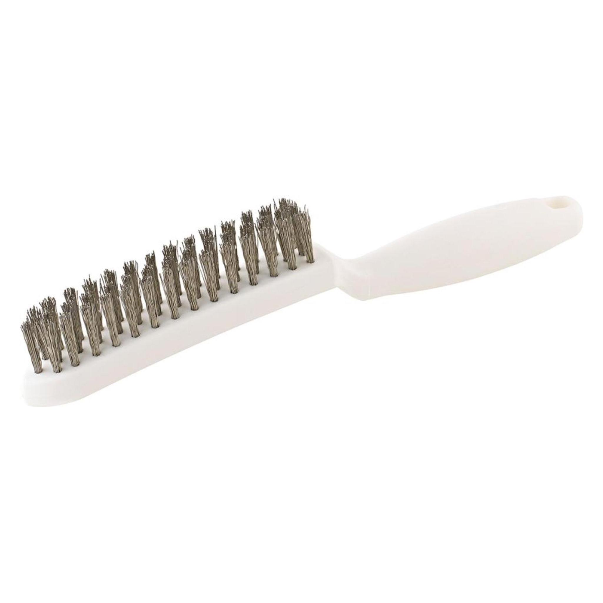 Lessmann Drahtbürste Länge 285 mm 0,35 mm VA-Stahldraht gewellt 3-reihig (185431)