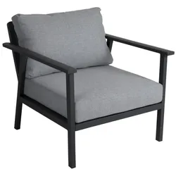Gartensessel Samvaro Big von Brafab, aus Aluminium mit Olefin-Stoff, modern, anthrazit, inkl. Kissen